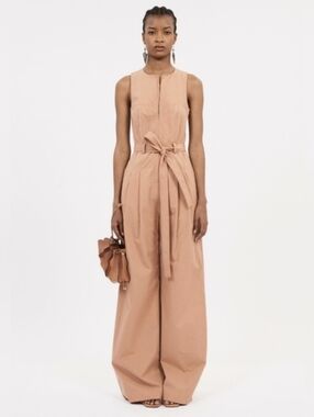 ULLA JOHNSON NWT MARIN 100% COTTON WIDE LEG JUMPSUIT SEDONA